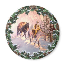 MOUNTIAN MAN & WREATH by SHARON SHARPE magnets by sharonsharpe MOUNTIAN MAN & WREATH by SHARON SHARPE magnets