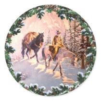 MOUNTIAN MAN & WREATH by SHARON SHARPE stickers by sharonsharpe MOUNTIAN MAN & WREATH by SHARON SHARPE stickers
