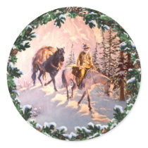 MOUNTIAN MAN & WREATH by SHARON SHARPE stickers by sharonsharpe MOUNTIAN MAN & WREATH by SHARON SHARPE stickers
