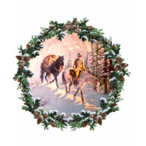 MOUNTIAN MAN & WREATH by SHARON SHARPE t-shirts by sharonsharpe MOUNTIAN MAN & WREATH by SHARON SHARPE t-shirts