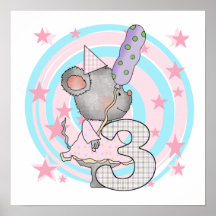 Mouse 3rd Birthday T-shirts and Gifts Print