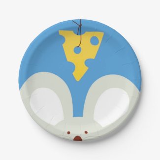 Mouse and Cheese 7 Inch Paper Plate