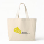 mouse and cheese icon canvas bag
