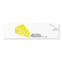 mouse and cheese icon bumper stickers