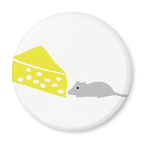 mouse and cheese icon magnets