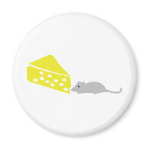 mouse and cheese icon magnets