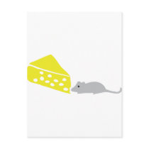mouse and cheese icon postcards