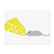 mouse and cheese icon postcards
