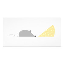 Mouse and Cheese Personalized Photo Card