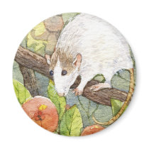 Mouse and Cherries Magnet by ngothyeaun Mouse and Cherries Magnet