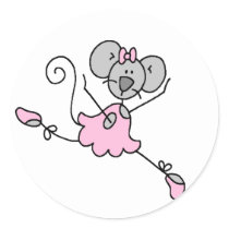 Mouse Ballerina One Sticker by stick_figures Mouse Ballerina One Sticker