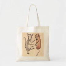 Mouse dancing with Croquette Tote Bags