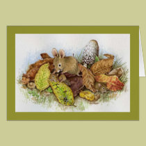 Mouse Family in the Leaves cards