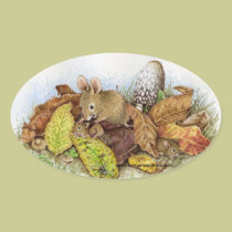 Mouse Family in the Leaves stickers