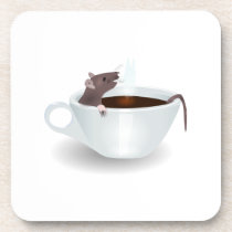 Mouse in a coffee mug cork coasters