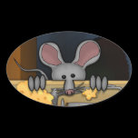 Mouse Kilroy Oval Sticker