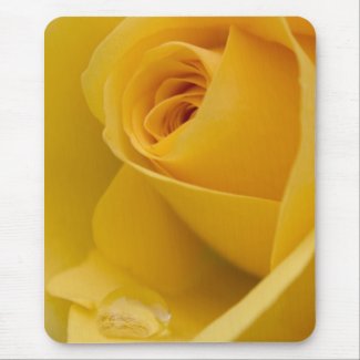 Mouse Mat - Yellow Rose with Raindrop mousepad