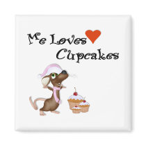 Mouse Me Loves Cupcake Magnet