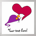 Mouse nibbling away at your heart posters