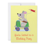Mouse on a Skate Scooter Birthday Invitation