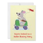 Mouse on a Skate Scooter Roller Skate Party Personalized Invites