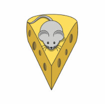 Mouse on cheese photo cut outs
