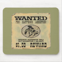 Mouse Pad "Cowgirl On Coffee" WANTED POSTER mousepads