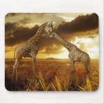 Mouse PAD giraffes sunset