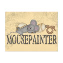 Mouse Painter postcards by CuteArt Mouse Painter postcards