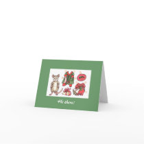 Mouse paper doll Christmas card
