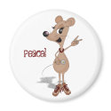 mouse peace girl, peace! magnet. by graphicdoodles mouse peace girl, peace! magnet.