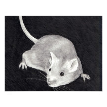 MOUSE: PENCIL REALISM ART CUSTOM INVITATIONS