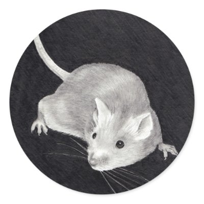 MOUSE: PENCIL REALISM ART round sticker