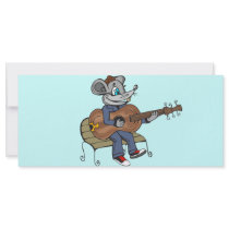 Mouse Playing Guitar Rack Card