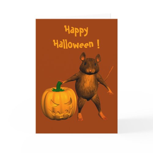 Mouse with Pumpkin card