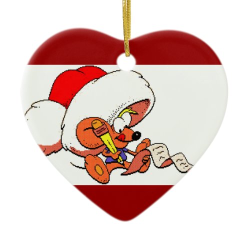 Mouse Writing Santa Letter Ornament ornament