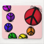 Mousemat Ladybug Peace Rainbow Colors Customizable mousepads