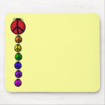 Mousemat Ladybug Peace Rainbow Colors Customizable mousepads