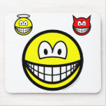Angel and devil on shoulder smile   mousepad