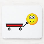Red wagon emoticon   mousepad
