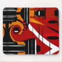 Mousepad Abstract Red Black Yellow ZIZZAGO