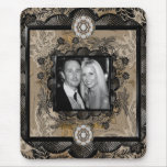 Mousepad Add Photo Black Brown Lace Frame