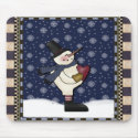 Mousepad - Big Heart Christmas Snowman by christmas_tshirts Mousepad - Big Heart Christmas Snowman