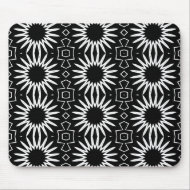 Mousepad Black White Style Floral Print