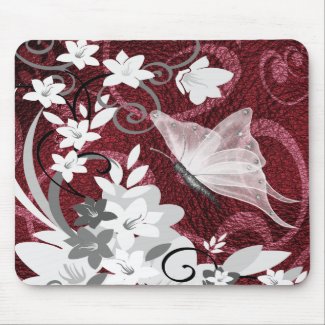 Mousepad-Butterfly Floral mousepad