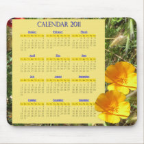 mousepad calendar with yellow poppies mousepads