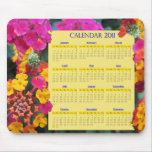 Mousepad calender with flowers