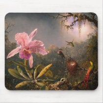 Mousepad: Cattleya Orchid & Three Hummingbirds