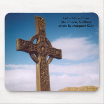 Mousepad, Celtic Stone Cross by StrangeThistle Mousepad, Celtic Stone Cross