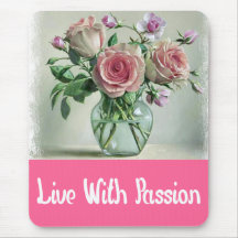 Mousepad de motivación color de rosa rosado elegan